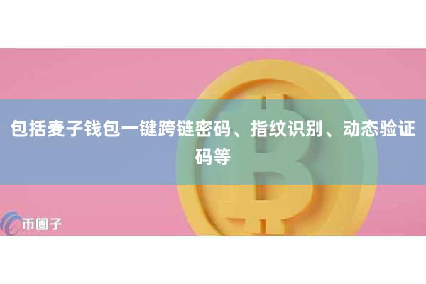 包括麦子钱包一键跨链密码、指纹识别、动态验证码等