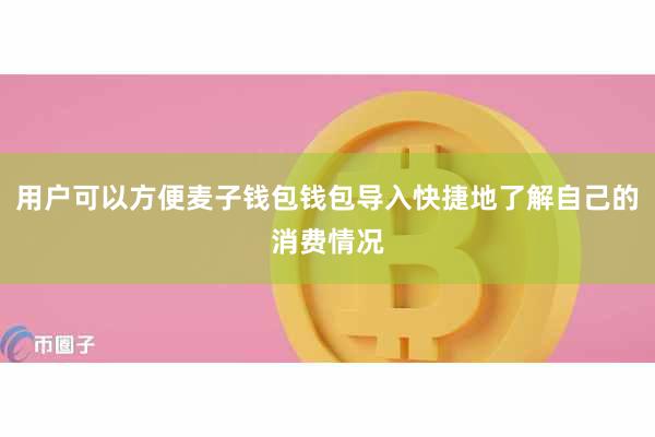 用户可以方便麦子钱包钱包导入快捷地了解自己的消费情况